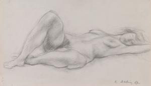 Female Nude Reclining, Hand Behind her Head (Babin, 1967)