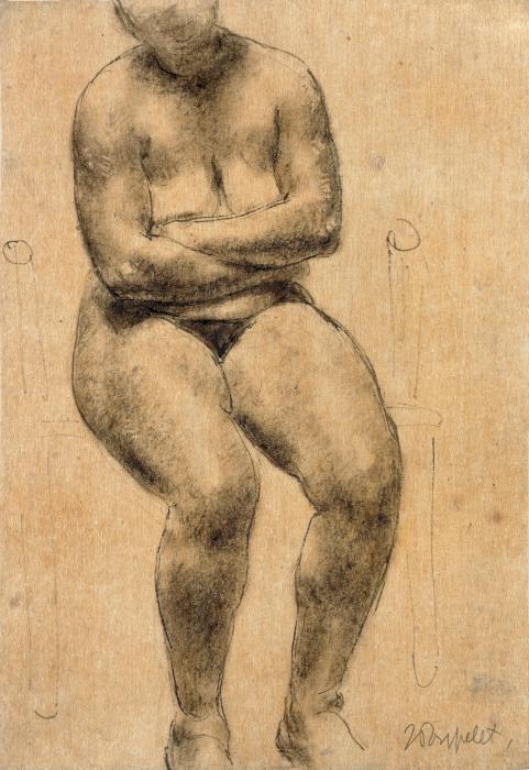 Seated Female Nude (Poupelet)